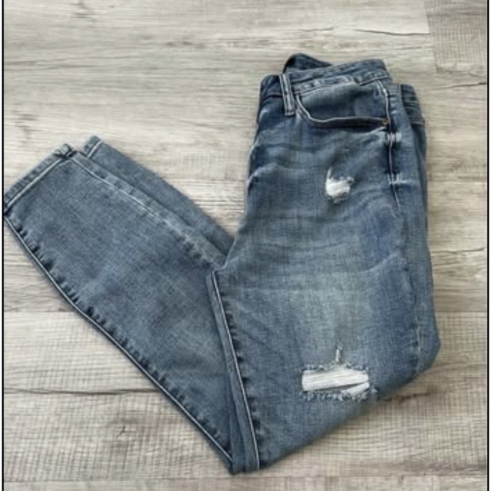 Judy Blue Jeans Womens 15/32 Blue Skinny Fit Denim Distressed Zip Fly
